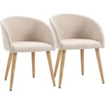 Homcom - ensemble de chaises de salle � manger - mousse - 55x56x74cm - beige