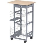 Homcom - desserte - bois - 47x37x83cm - gris