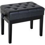 Banquette piano homcom bois 55x33x58cm noir