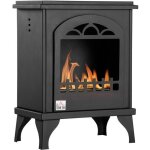 Homcom - chemin�e bio�thanol - m�tal - 41x25x54cm - noir