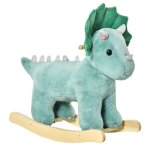 Homcom - cheval � bascule - peluche courte - 64x30x54cm - vert fonc�