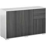 Homcom commode buffet meuble de rangement 2 tiroirs coulissants 3 portes �tag�re r�glable 117 x 36 x ...