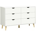 Homcom - commode - panneaux de particules - 120x40x76cm - blanc