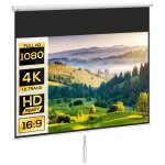Homcom - �cran de projection - plastique - 283x8x192cm - blanc