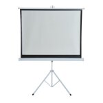 Homcom - ecran de projection - m�tal - 131x92x203cm - blanc