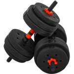 Kit halt�res musculation - homcom - 2 - en - 1 lot de 2 poids 25 kg r�glable entra�nement - hdpe - noir ...
