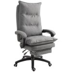 Vinsetto - fauteuil de bureau - lin - 70cm x 62cm x 130 cm - gris