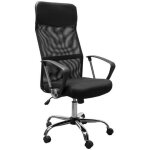 Fauteuil design homcom tissu maille 63x65x119cm noir