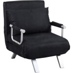 Fauteuil chauffeuse - canap� - lit convertible - homcom - 1 place d�houssable grand confort - m�tal su�de ...