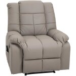Homcom - fauteuil de relaxation massant - simili cuir - 94x99x99cm - gris