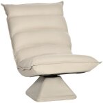Fauteuil de sol paresseux - homcom - pivotant 360� dossier inclinable design capitonn� relaxation - tissu ...