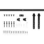 Homcom - kit de porte coulissante - m�tal - 180x2. 5x15cm - noir