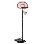 Homcom - panier de basket - acier - 73x49x249cm - blanc rouge noir