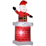 Homcom - père noël gonflable - polyester - 80x70x210cm - rouge Homcom - père noël gonflable - polyester - 80x70x210cm - rouge