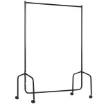 Portant � v�tements - homcom - avec roulettes tringle solide charge 140 kg vestiaire - acier - 150x60x170cm ...