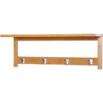 Porte - manteau mural - homcom - penderie murale �tag�re 4 pat�res kit fixation fourni - bambou - 50x16x175cm ...