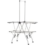 S�choir � linge homcom acier inoxydable 138. 5x63x208cm argent noir