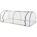 Serre de jardin tunnel - serre � tomates - outsunny - grande porte zipp�e b�che plastique transparent ...