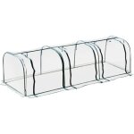 Outsunny - serre de jardin - m�tal - 350x100x80cm - transparent