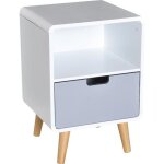 Table de chevet - table de nuit - homcom - scandinave tiroir niche mobilier chambre - bois - 40x38x58cm ...