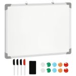 Homcom - tableau blanc - panneau galvanis� - 60x45x1. 8cm - blanc