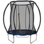 Homcom - trampoline - acier pp pvc - 225x225x235cm - bleu
