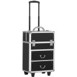 Homcom - valise de maquillage - alliage daluminium - 36x23x58cm - noir