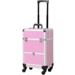 Homcom valise trolley maquillage mallette cosm�tique vanity poign�e t�lescopique r�glable 34l x 25l x ...
