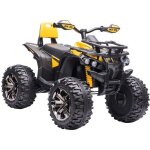 Quad buggy �lectrique enfant - homcom - 12 v 8 km / h max. - effets lumineux sonores porte - bagage avant ...
