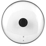 Home couvercle avec bord en acier inox plastique / verre transparente / noir 40 cm