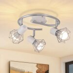 Homefire spot de plafond 3 spot e14 - vintage rond blanc orientable 350� plafonnier 25cm pour salon couloir ...