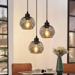 Homefire 3xe27 lampe pendante - m�tal - noir - plaque de plafond ronde - 120 * 24 * 30 cm