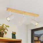 Homefire 3xgu10 spot plafonnier moderne - bois et m�tal - blanc - 41 x 165 x 55 cm - applique murale ...