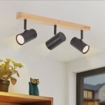 Homefire 3xgu10 spot plafonnier moderne - bois et m�tal - noir - 47. 5 x 165 x 55 cm - applique murale ...