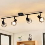Homefire spot de plafond 4 spot e14 - noir vintage orientable 350� plafonnier 71cm - max. 25w pour salon ...