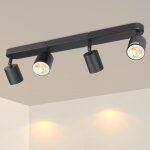 Homefire 4xgu10 spot plafonnier led - m�tal - noir - 58 x 7 x 14 cm - orientable � 350� pour couloir ...