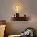 Homefire e27 lampe murale r�tro en bois - bois et m�tal - 23 x 8. 5 x 11 cm - spot mural au design industriel ...