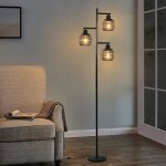 Homefire lampadaire vintage 3xe27 noir avec abat - jour en m�tal lampadaire sur pied 152 cm - forme ressort ...