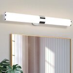 Homefire lampe miroir led - aluminium et plastique - chrome - 60cm x 128cm x 68cm - ip44 applique murale ...