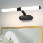 Homefire lampe miroir led - aluminium et plastique - noir - 40 x 168 x 4 cm - 6w etanche ip44 4000k blanc ...