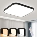 Homefire plafonnier led carr� plat - polycarbonate (pc) - noir - 27 x 27 x 25 cm - ip44 �tanche - dimmable ...
