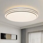 Homefire plafonnier led moderne rond - plastique - noir - 27 x 27 x 6 cm - design ciel �toil� 12w blanc ...