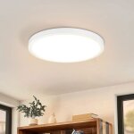 Homefire plafonnier led rond moderne plat - polycarbonate (pc) - blanc - 18 x 18 x 25 cm - ip44 �tanche ...