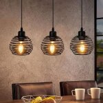 Homefire suspension 3xe27 m�tal - noir lampe pendante plaque de plafond longue - 144 * 50 * 15 cm