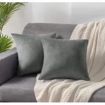 Homeins lot de 2 housses de coussin / taies doreillers 60x60cm taie en velours super doux pour sofa chambre ...