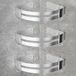 Homeins lot de 3 �tag�res de douche en aluminium installation sans per�age �tag�res dangle pour salle ...