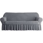 Homeins housse de canap� extensible 3 places avec accoudoirs rev�tement de canap� - gris
