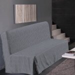 Hometrend housse de clic clac graphite - 200 x 140 cm - noir