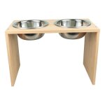 Homewell. accessoire ecuelle porte - gamelles en bambou pour chat et chien * 1 set h: 22cm.