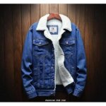 Hommes bleu fonce hiver jean vestes survtement chaud denim manteaux lh0924qwwsjakt07l